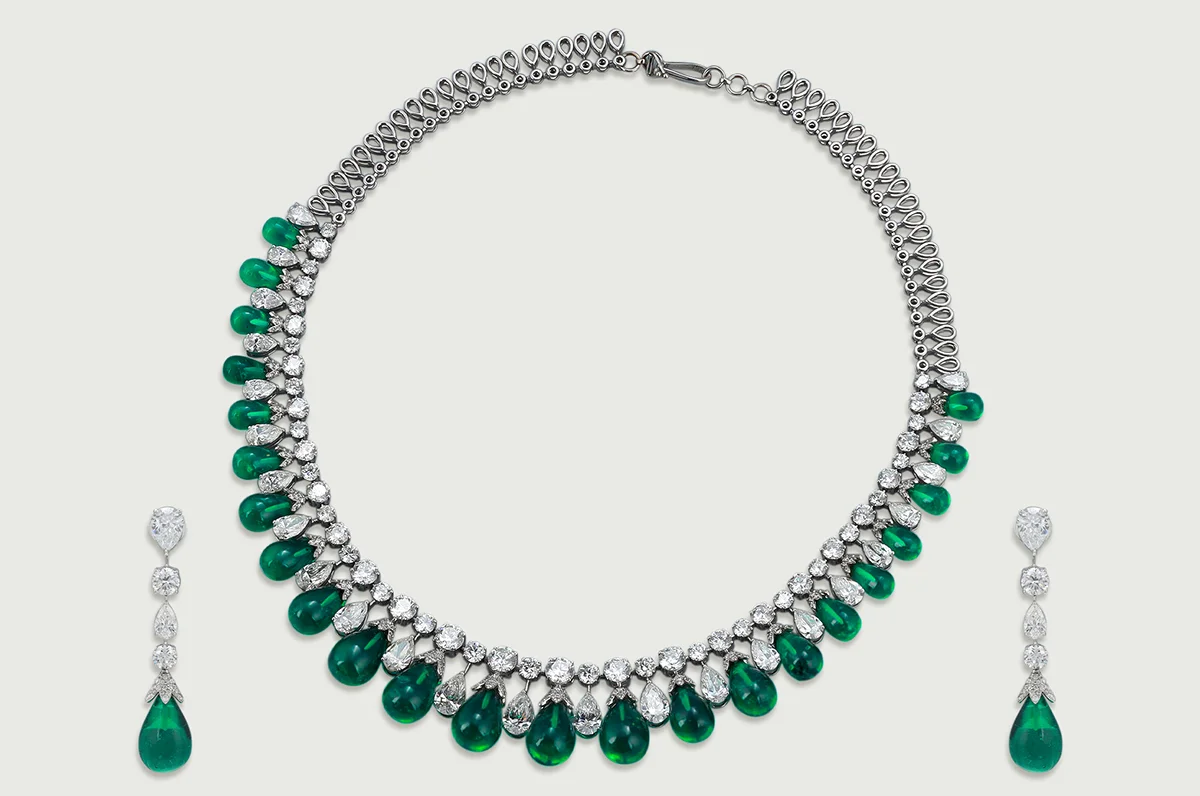 Solara Emerald Rain Necklace Set
